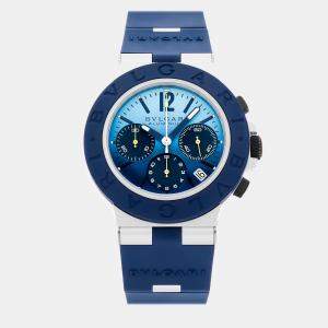 Bvlgari Blue Aluminum Aluminium Capri 103844 Automatic Men's Wristwatch 40 mm