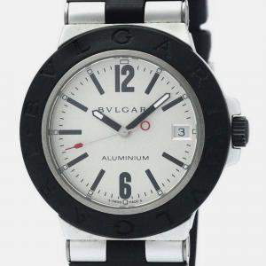 Bvlgari Silver Aluminium Diagono Automatic Men's Wristwatch 38 mm