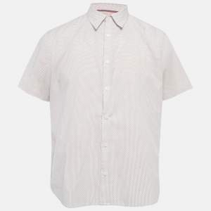 مملوكة مسبقًا قميص كالفن كلاين أبيض/نقاط حمراء نصف كم مقاس كبير