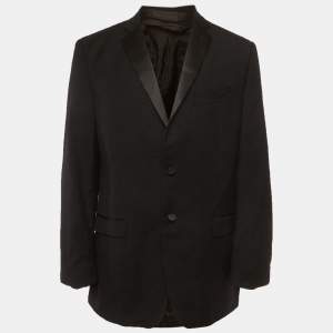 Pre Owned بليزر كالفن كلاين صوف بني مقاس كبير