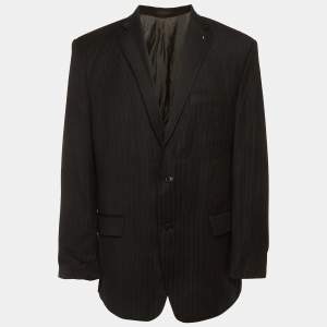 Pre Owned بليزر كالفن كلاين صوف بني مقاس كبير