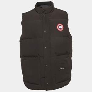 مملوكة مسبقًا صدرية كندا غوز سوداء صناعية داون مقاس كبير جدًا