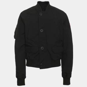 Pre Owned Canada Goose Black Nylon Bomber Jacket M