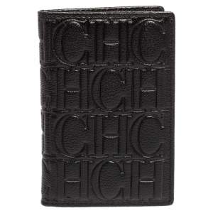 Carolina Herrera Signature Embossed Leather Bifold Card Case