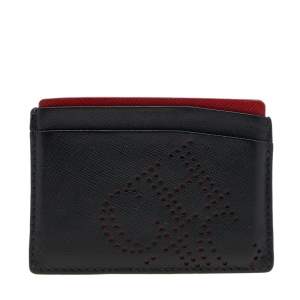 Carolina Herrera Black/Red Leather Sport Card Holder