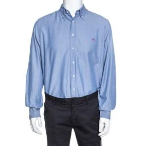 Carolina Herrera Blue Cotton Long Sleeve Shirt M