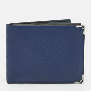 Cartier Blue Leather Must de Cartier 6cc Compact Wallet