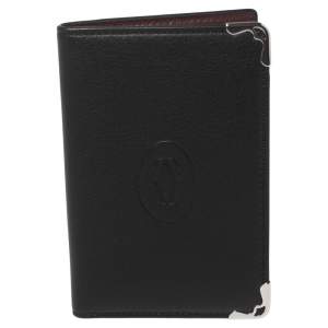 Pre Owned Cartier Black Leather Must De Cartier Card Holder
