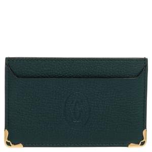 Cartier Emerald Leather Must De Cartier Simple Card Holder 