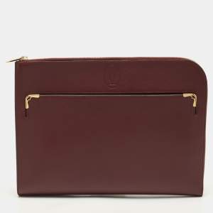 Cartier Burgundy Leather Must de Cartier Portfolio Bag