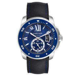 Cartier Blue Stainless Steel Calibre Diver WSCA0010 Men's Wristwatch 42MM