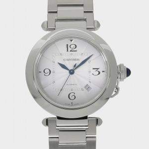 Cartier Silver Stainless Steel Pasha de Cartier WSPA0009 Automatic Men's Wristwatch 41 mm