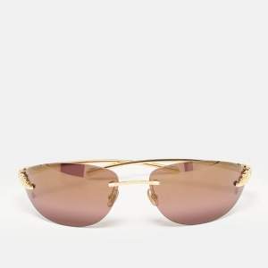 Cartier Gold/Purple 110 Panthere Rimless Sunglasses