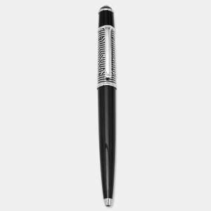 Pre Owned Cartier Diabolo de Cartier Black Lacquer Silver Tone Ballpoint Pen
