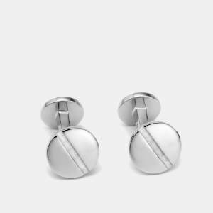 Pre Owned Cartier Santos de Cartier Screw Motif Sterling Silver Cufflinks