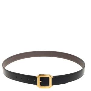 Cartier Black Leather Santos De Cartier Belt  95CM (cut to size)