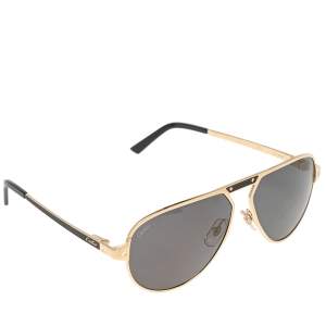 Pre Owned Cartier Black Santos de Cartier Aviator Sunglasses