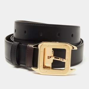 Cartier Black/Brown Leather Santos de Cartier Reversible Belt 