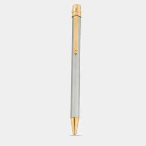 Cartier Silver Lacquer & Gold Tone Santos Ballpoint Pen