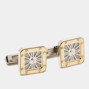 Cartier Santos de Cartier Sterling Silver 18k Yellow Gold Cufflinks