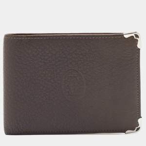 Cartier Brown Leather Must de Cartier 6CC Bifold Wallet