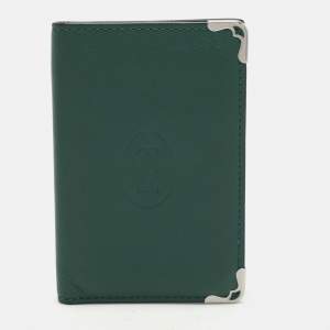 Cartier Green Leather Le Must De Cartier Card Holder