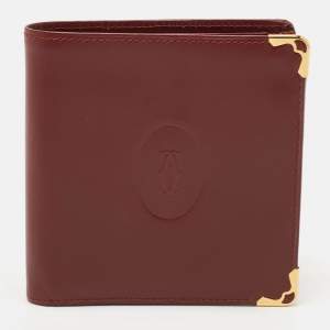 Cartier Burgundy Leather Must de Cartier Bifold Wallet 