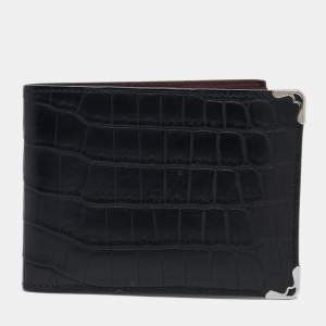 Cartier Black Alligator Leather Must de Cartier Bifold Wallet