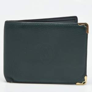 Cartier Dark Green Leather Must de Cartier 6CC Bifold Wallet