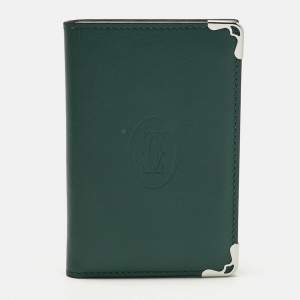 مملوكة مسبقًا حامل بطاقات كارتييه "ماست دو كارتييه" جلد أخضر