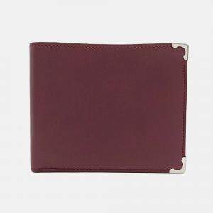 مملوكة مسبقًا محفظة كارتتيه جلد بورجوندي كارتتيه نصفية