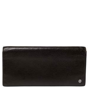 Pre Owned Cartier Olive Green Leather Pasha de Cartier Bifold Wallet