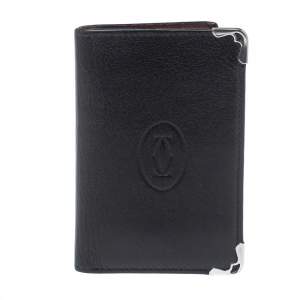 Cartier Black Leather Must De Cartier Card Holder