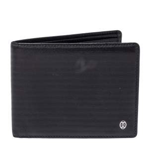 Pre Owned محفظة كارتييه باشا جلد أسود ثنائية الطي