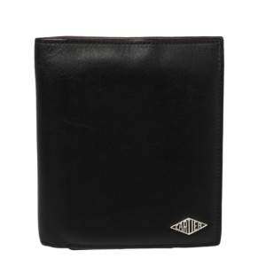 Pre Owned Cartier Black Leather Louis Cartier Bifold Wallet