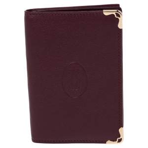 Cartier Burgundy Leather Must De Cartier Card Holder