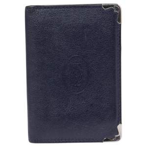 مملوكة مسبقًا Cartier Navy Blue Leather Must De Cartier Card Holder