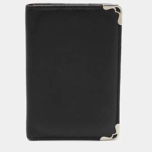 Pre Owned Cartier Black Leather Must De Cartier Card Holder