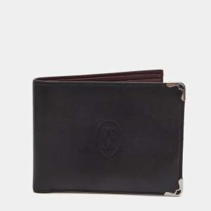 Cartier Black Leather Must de Cartier 8CC Bifold Wallet