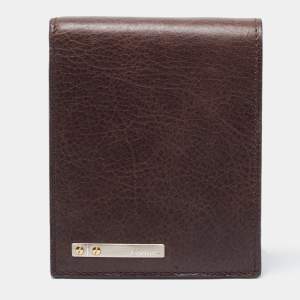 Pre Owned Cartier Brown Leather Bifold Wallet