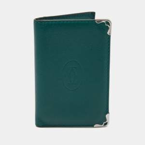 Cartier Green Leather Must De Cartier Card Case