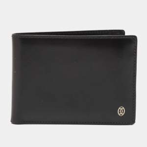 Cartier Black Leather Must de Cartier Bifold Wallet