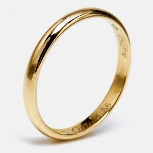 Cartier 1895 18k Yellow Gold Wedding Band Ring Size 56