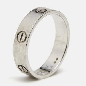 Pre Owned Cartier Love Platinum Classic Band Ring Size 64