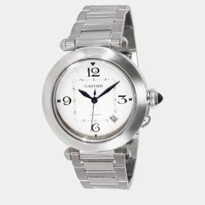 Cartier Silver Stainless Steel Pasha de Cartier Automatic Men's Wristwatch 41 mm