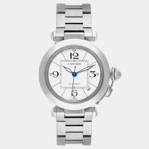 Cartier Pasha C Midsize White Dial Automatic Steel Mens Watch W31074M7