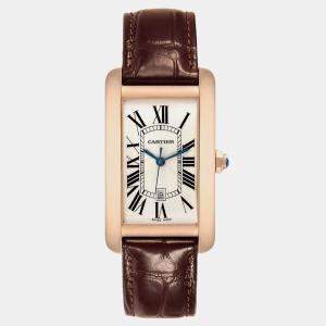 Cartier Tank Americaine Large Rose Gold Mens Watch W2609156 26.6 mm x 45.1 mm