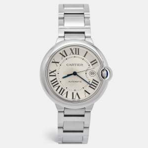 Cartier Silver Stainless Steel Ballon Bleu W69012Z4 Men's Wristwatch 42 mm