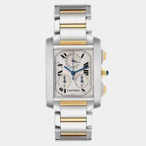 Cartier Tank Francaise Chronograph Steel Yellow Gold Men's Watch W51004Q4 37 x 28 mm