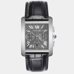 Cartier Tank MC Grey Dial Steel Chronograph Mens Watch W5330008 34.3 mm x 44.0 mm